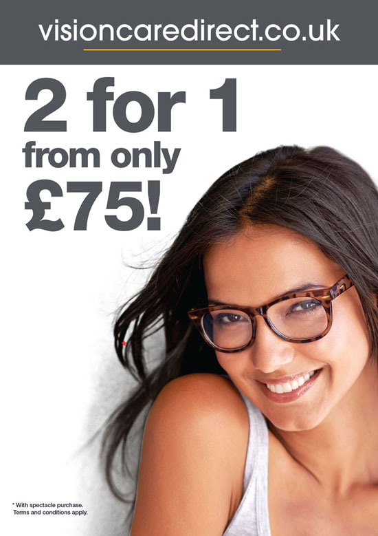 Glasses two for one offer on sale